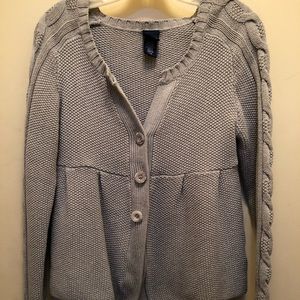 Cute gray sweater with braided sleeves size L
